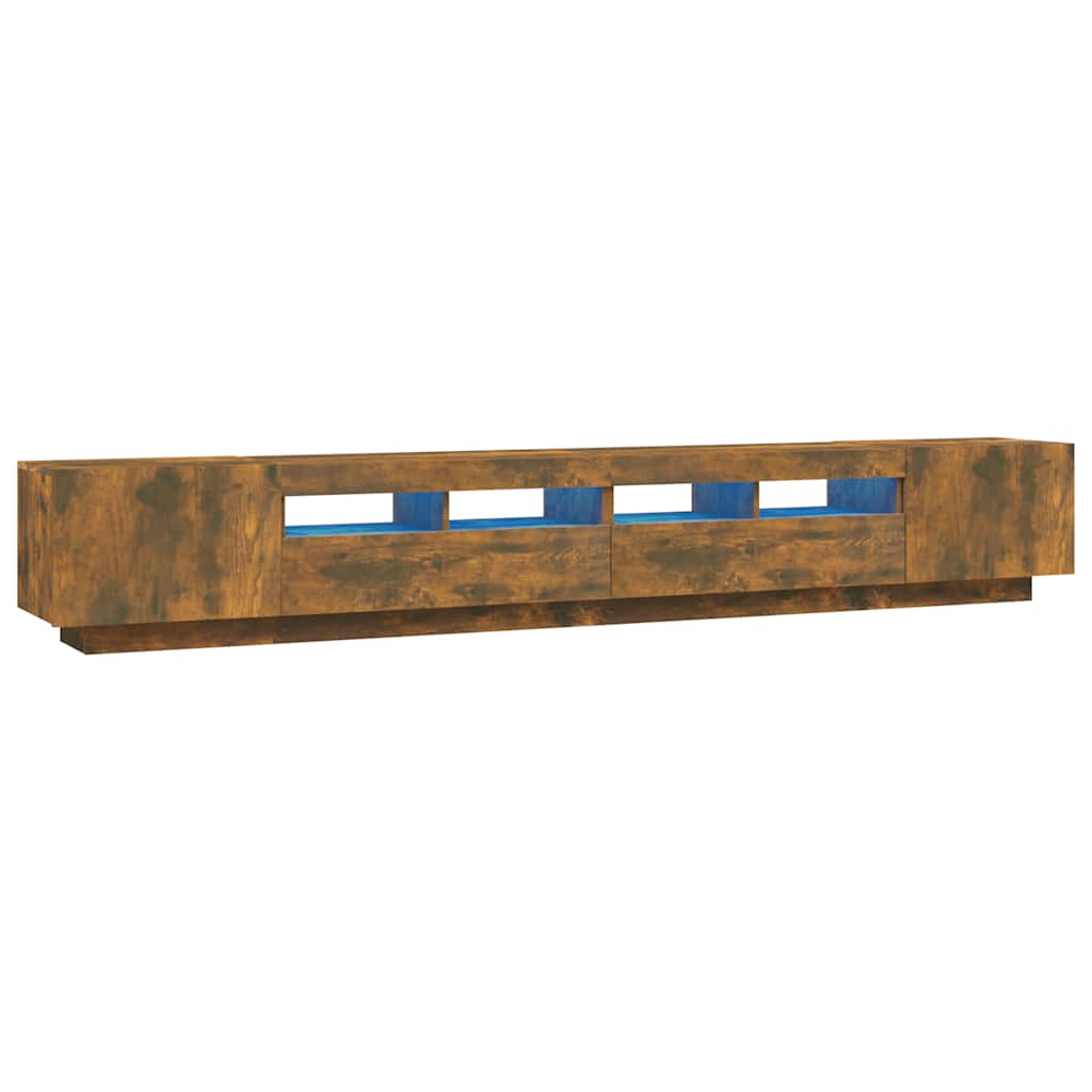 Ensemble de meubles TV avec lumières LED 3 pcs Chêne fumé - XIOS