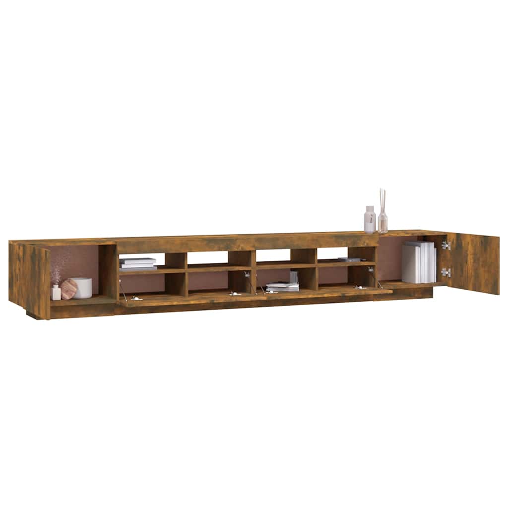 Ensemble de meubles TV avec lumières LED 3 pcs Chêne fumé - XIOS