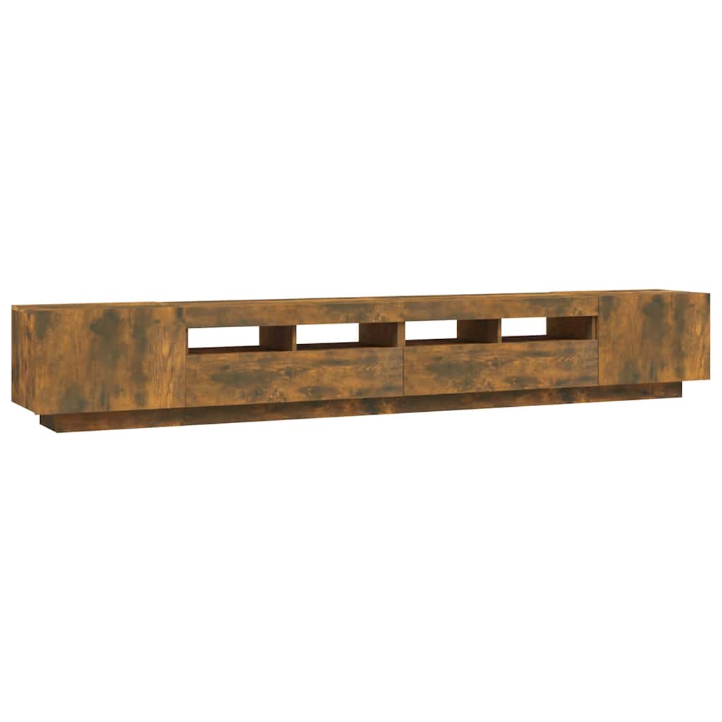 Ensemble de meubles TV avec lumières LED 3 pcs Chêne fumé - XIOS