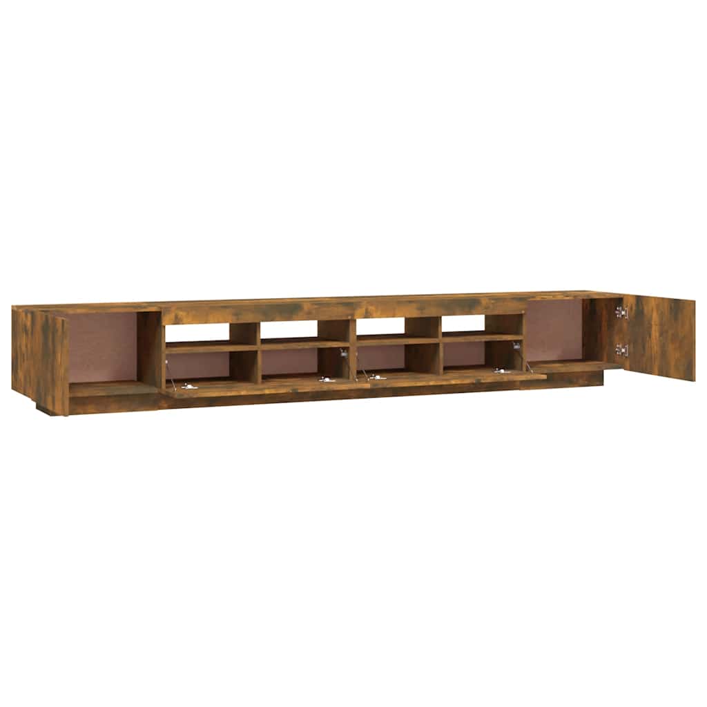Ensemble de meubles TV avec lumières LED 3 pcs Chêne fumé - XIOS