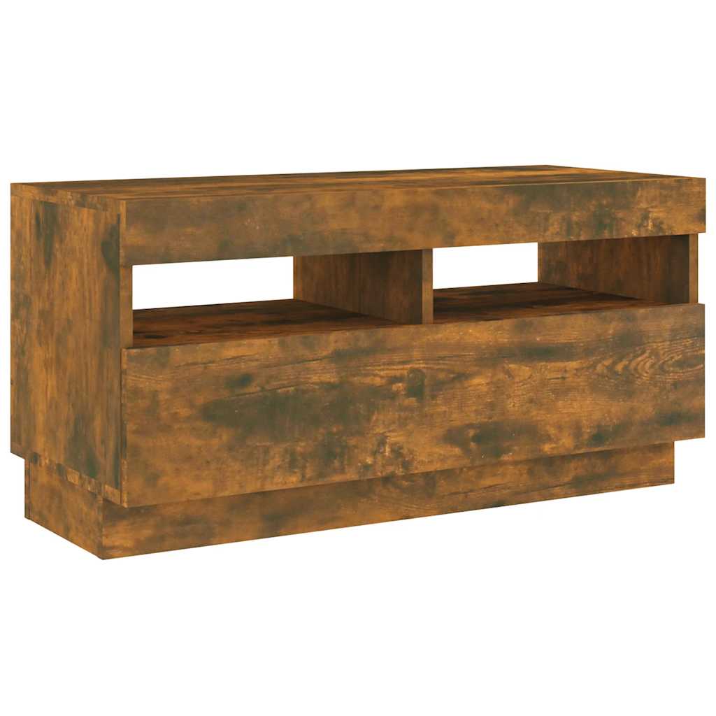 Ensemble de meubles TV avec lumières LED 3 pcs Chêne fumé - XIOS
