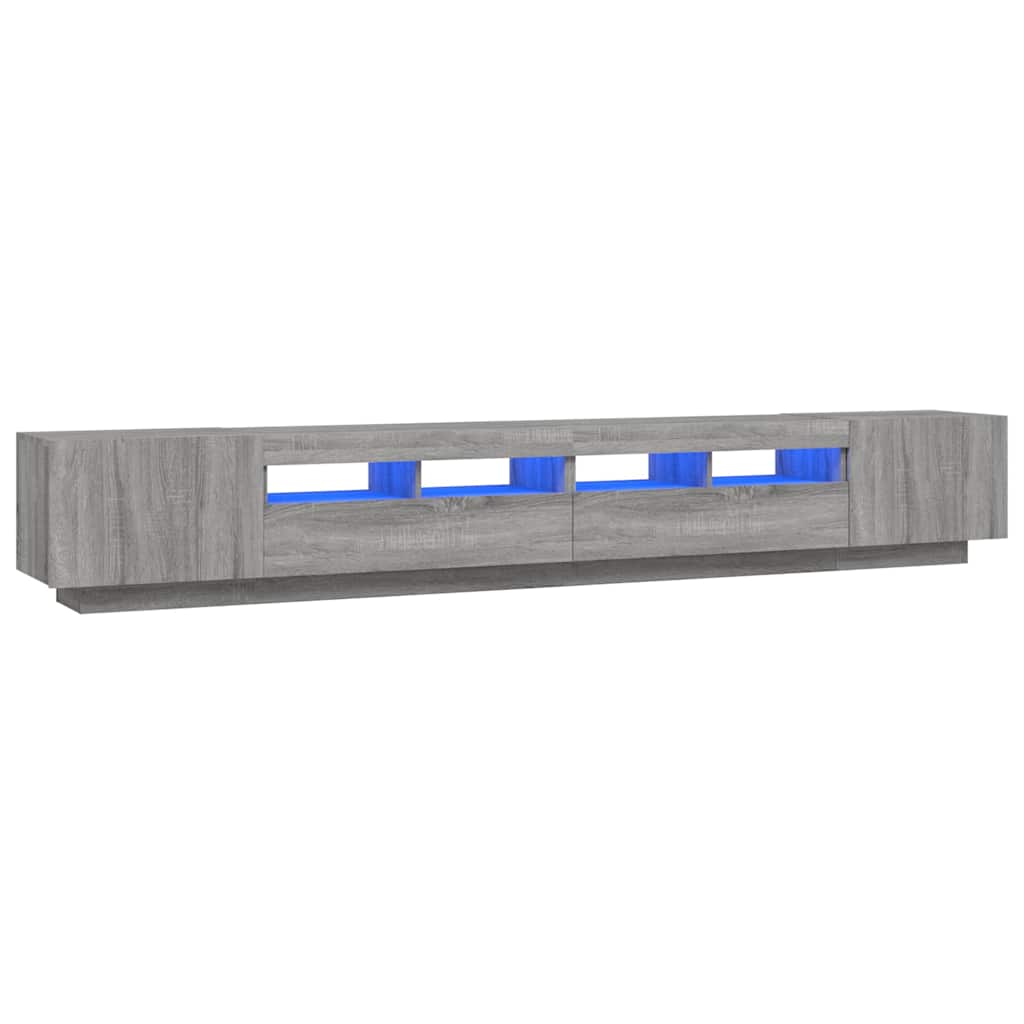 Ensemble de meubles TV avec lumières LED 3 pcs Sonoma gris - XIOS
