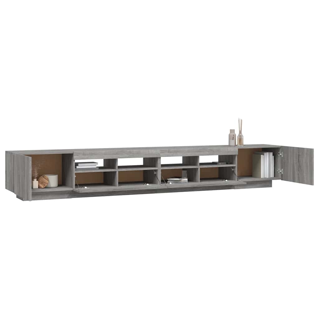 Ensemble de meubles TV avec lumières LED 3 pcs Sonoma gris - XIOS