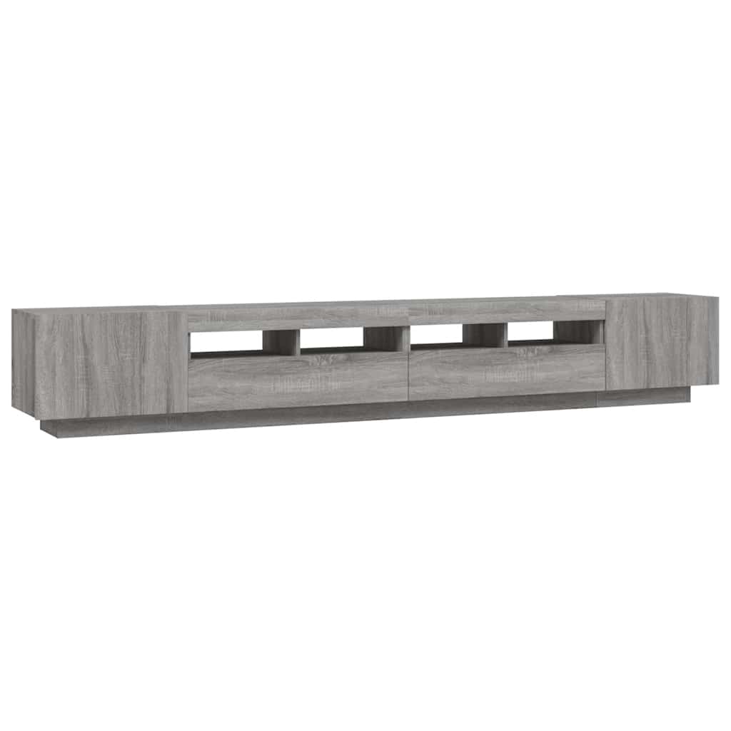 Ensemble de meubles TV avec lumières LED 3 pcs Sonoma gris - XIOS