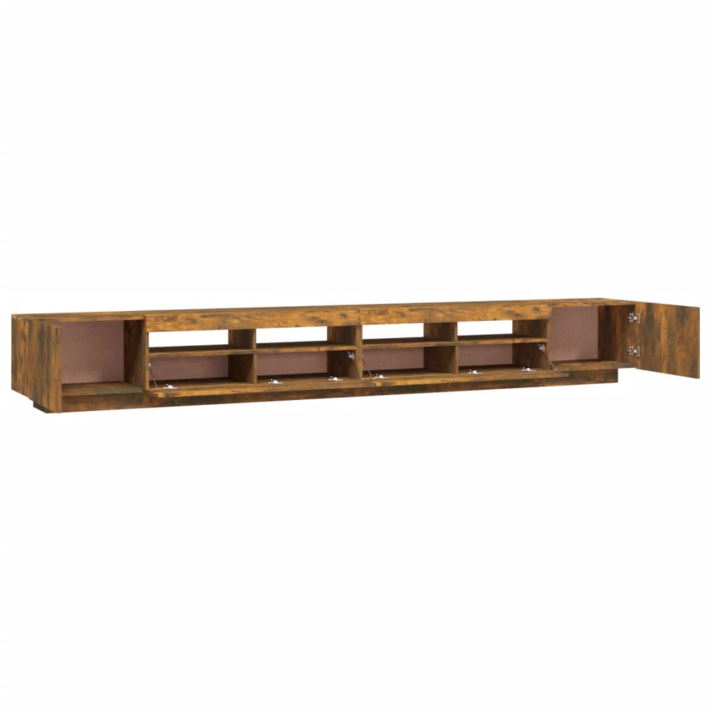 Ensemble de meubles TV avec lumières LED 3 pcs Chêne fumé - XIOS