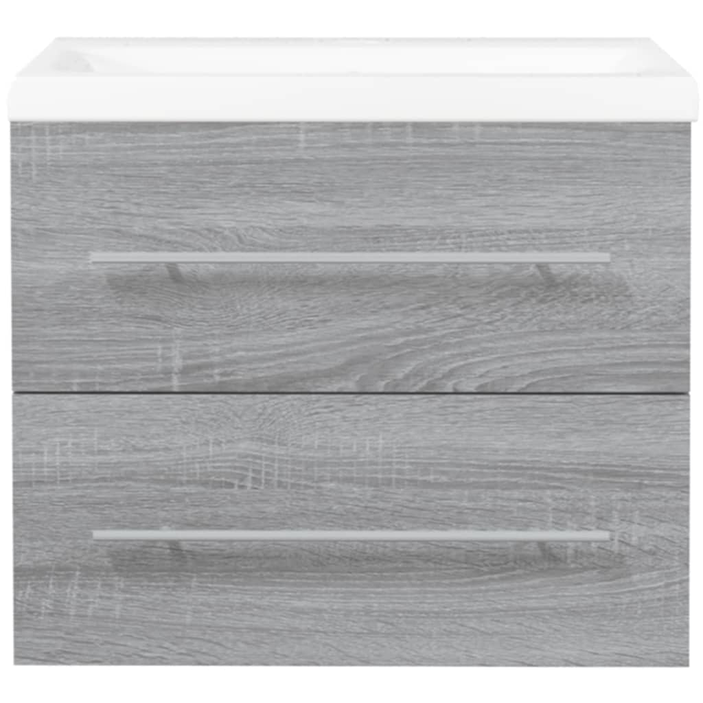 Meuble lavabo avec bassin intégré Sonoma gris Bois d'ingénierie