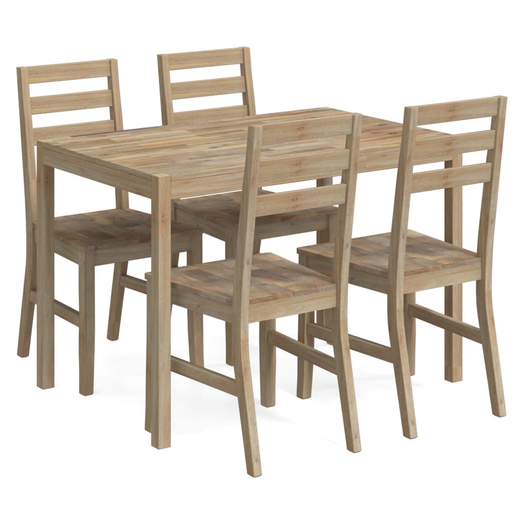 Ensemble de salle à manger 5 pcs Bois d'acacia solide - XIOS