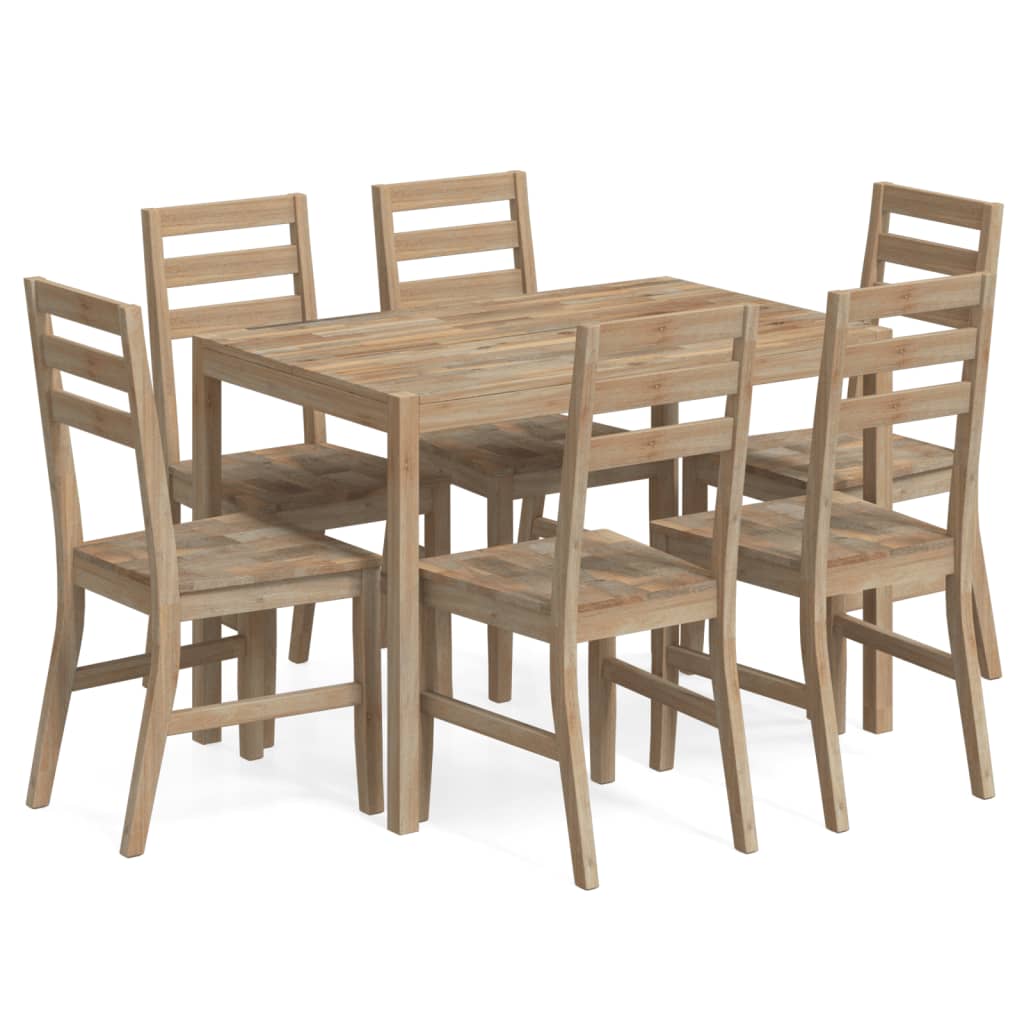 Ensemble à dîner 7 pcs Bois d'acacia solide - XIOS