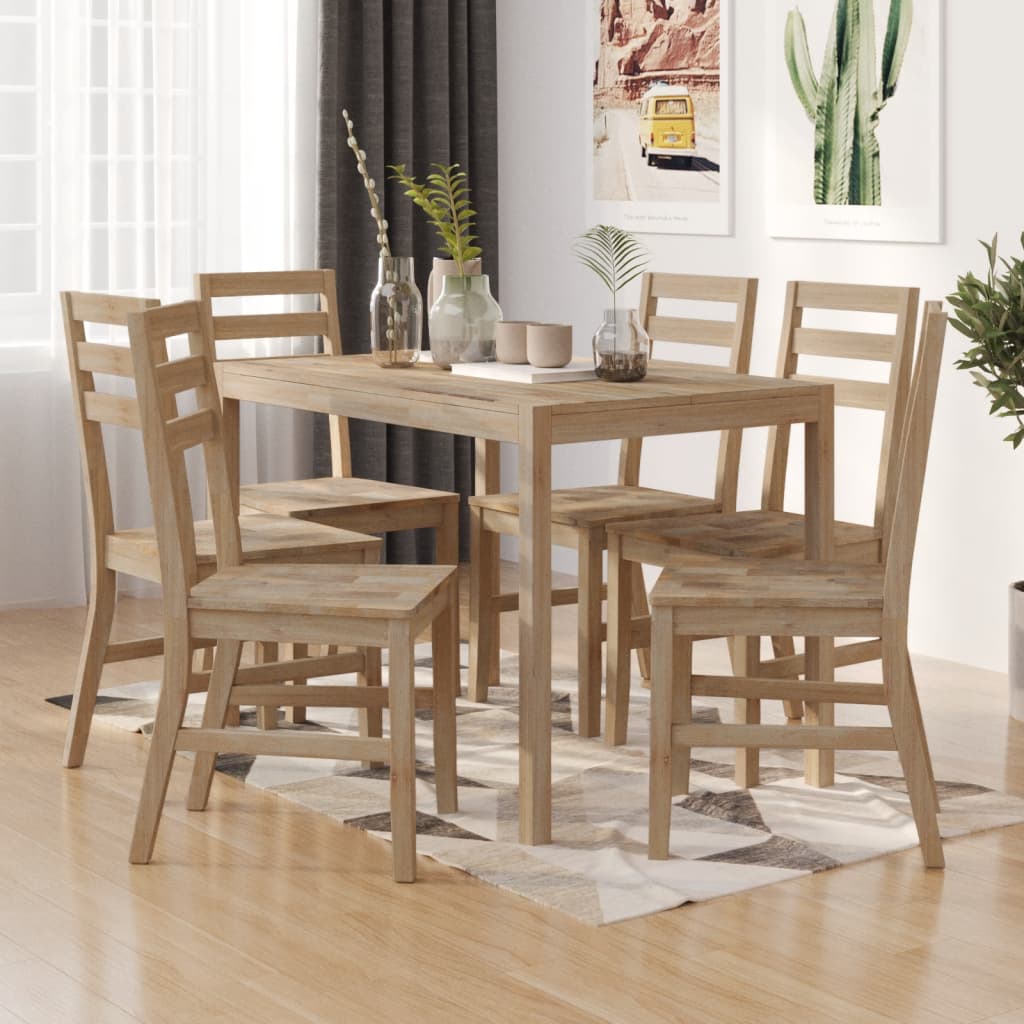 Ensemble à dîner 7 pcs Bois d'acacia solide - XIOS