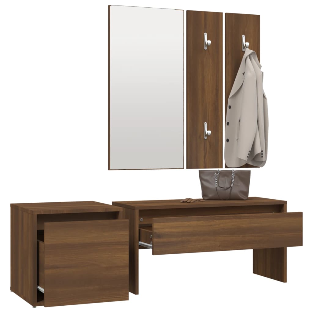 Ensemble de meubles de couloir Chêne marron Bois d'ingénierie - XIOS
