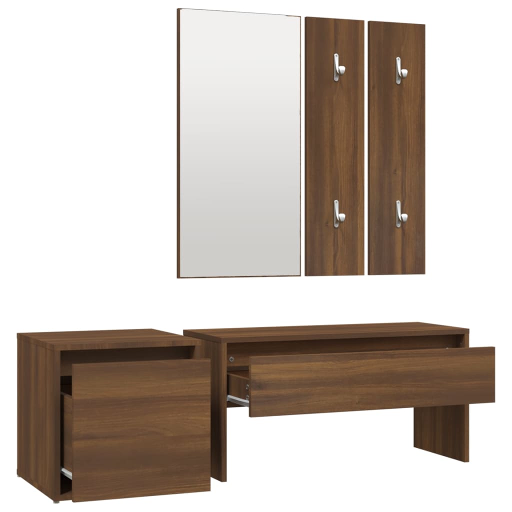 Ensemble de meubles de couloir Chêne marron Bois d'ingénierie - XIOS
