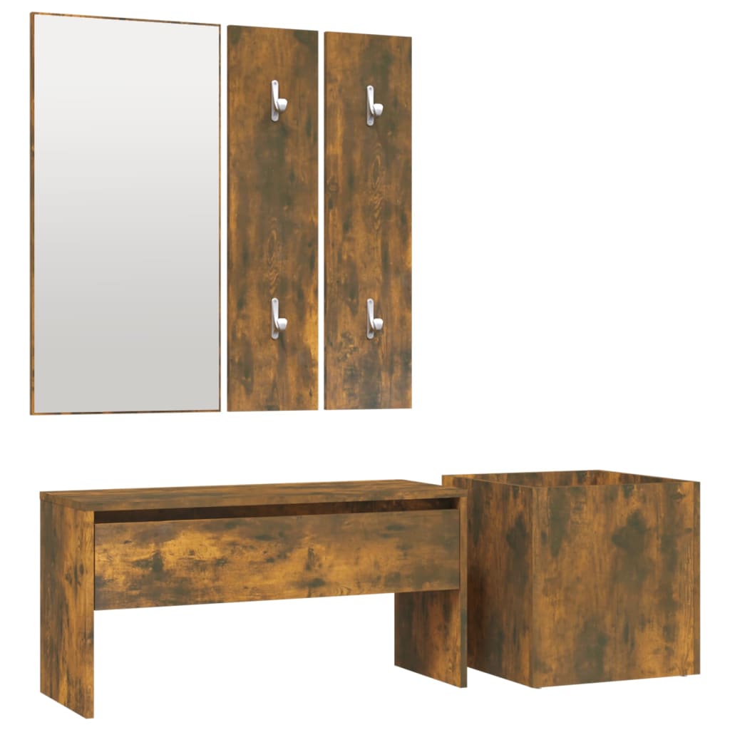 Ensemble de meubles de couloir Chêne fumé Bois d'ingénierie - XIOS