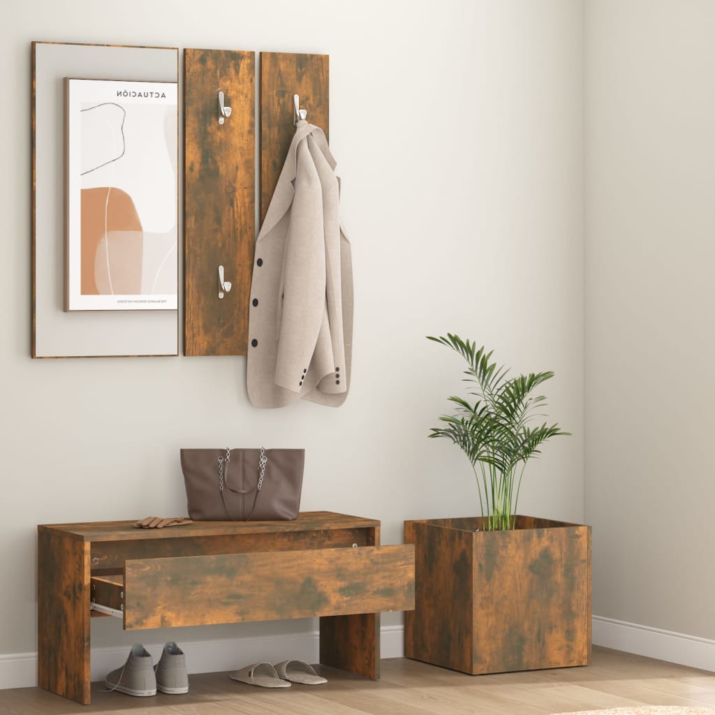 Ensemble de meubles de couloir Chêne fumé Bois d'ingénierie - XIOS