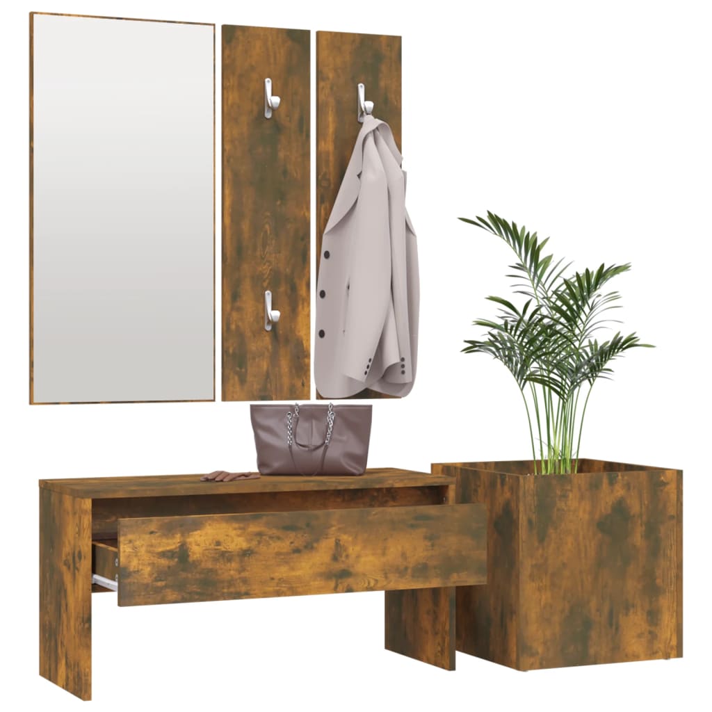 Ensemble de meubles de couloir Chêne fumé Bois d'ingénierie - XIOS