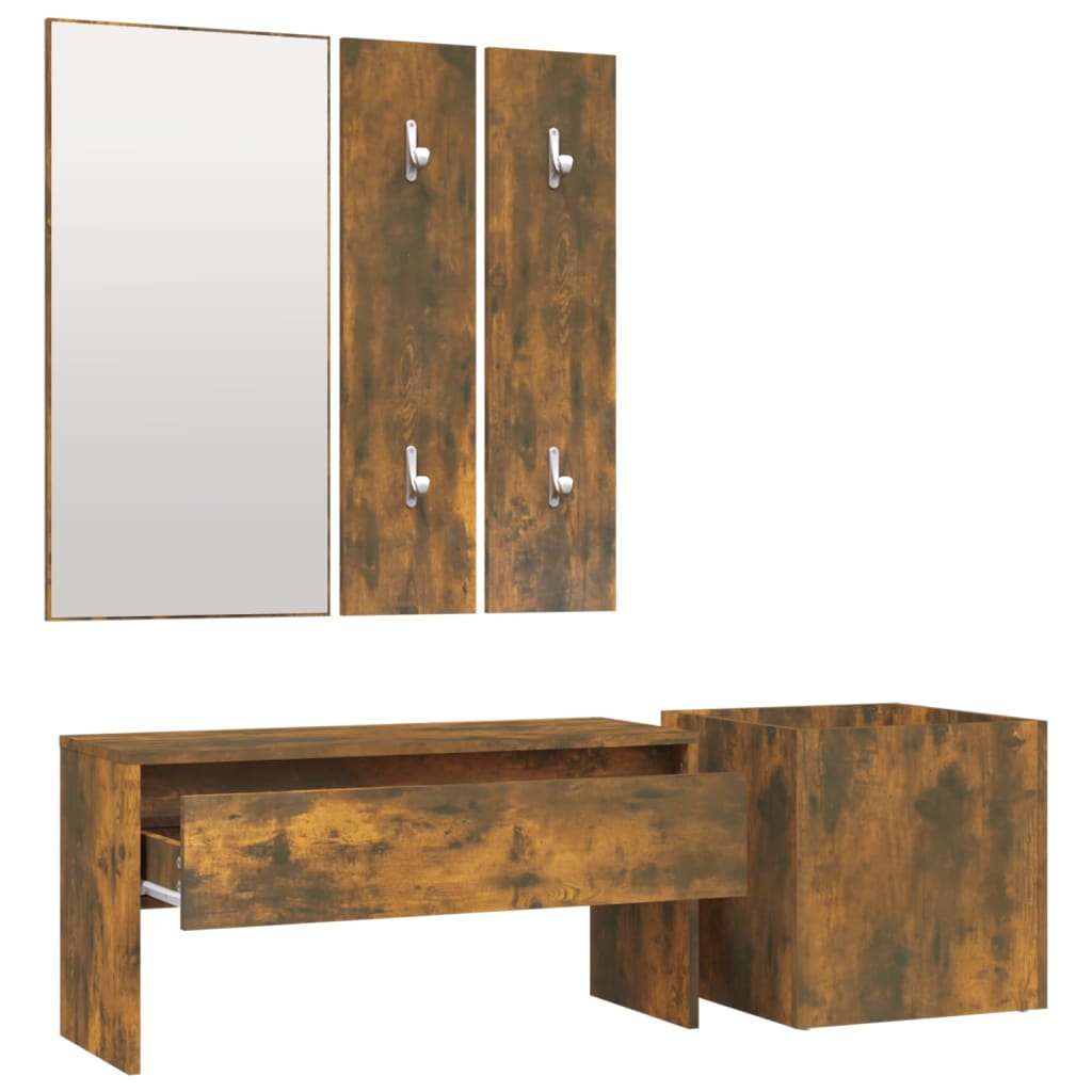 Ensemble de meubles de couloir Chêne fumé Bois d'ingénierie - XIOS
