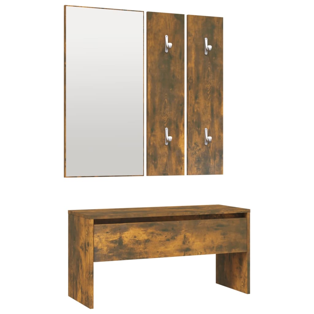 Ensemble de meubles de couloir Chêne fumé Bois d'ingénierie - XIOS
