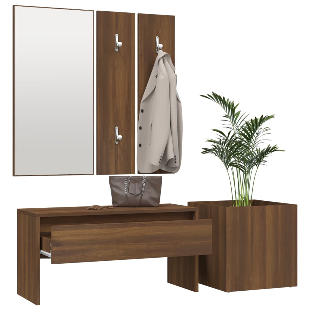 Ensemble de meubles de couloir Chêne marron Bois d'ingénierie - XIOS