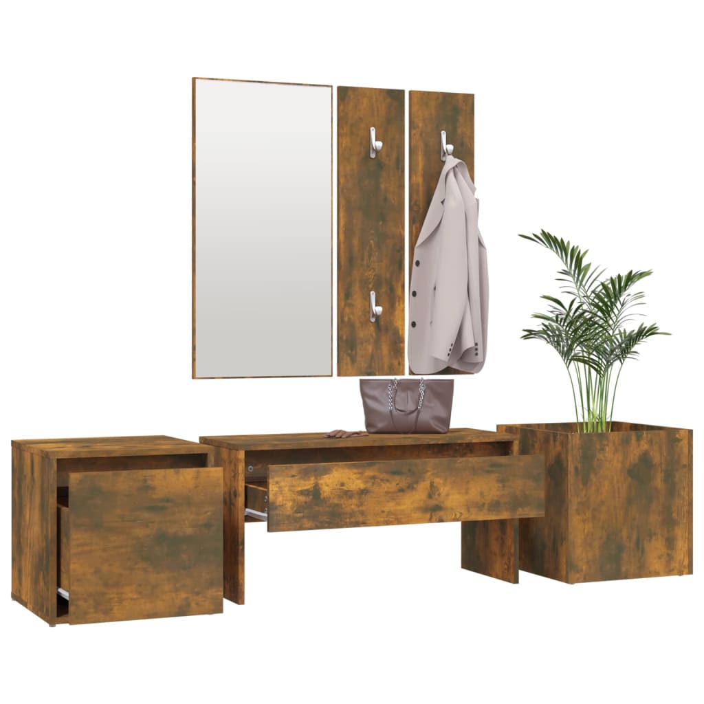 Ensemble de meubles de couloir Chêne fumé Bois d'ingénierie - XIOS