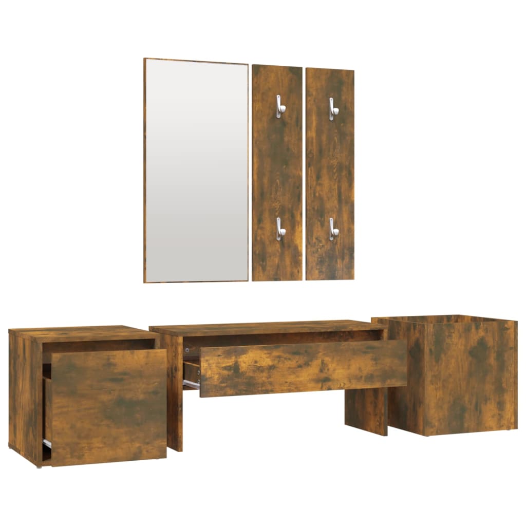 Ensemble de meubles de couloir Chêne fumé Bois d'ingénierie - XIOS