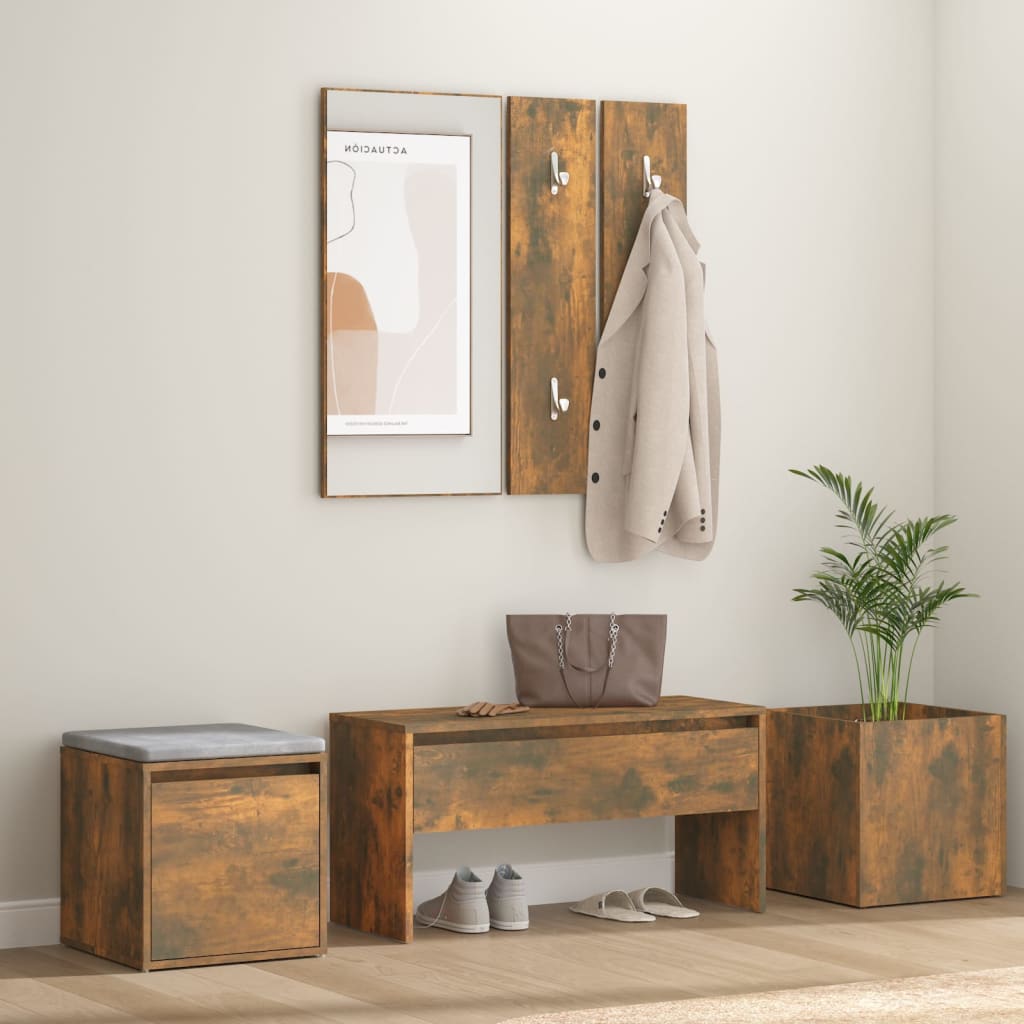 Ensemble de meubles de couloir Chêne fumé Bois d'ingénierie - XIOS