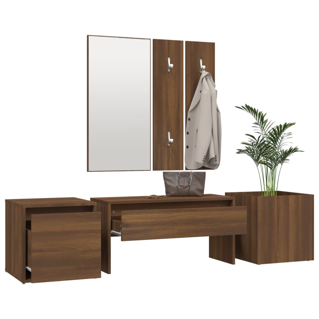 Ensemble de meubles de couloir Chêne marron Bois d'ingénierie - XIOS