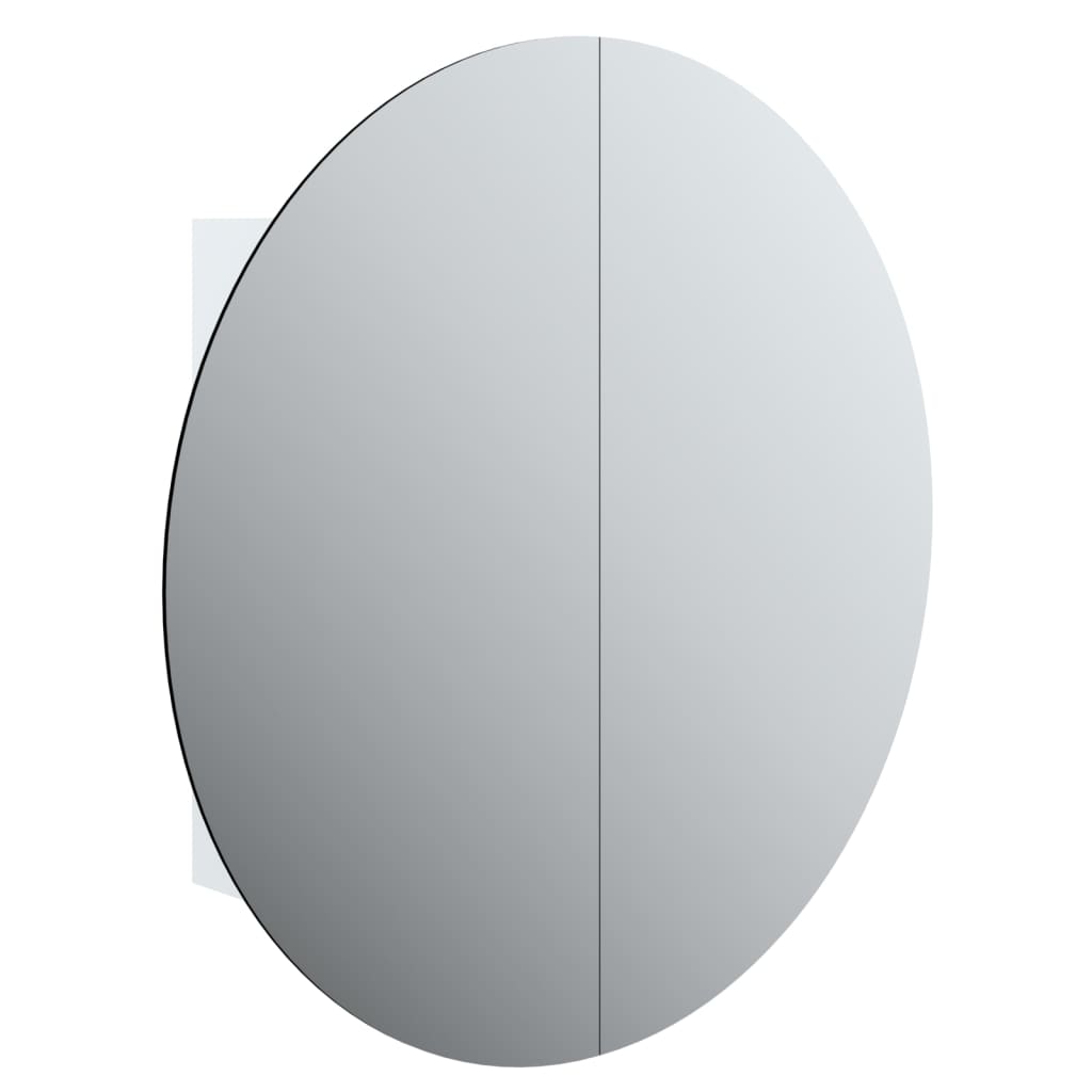 Armoire de salle de bain miroir rond et LED Blanc 54x54x17,5 cm - XIOS