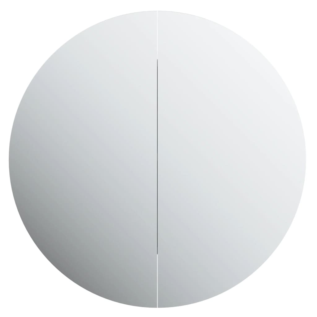 Armoire de salle de bain miroir rond et LED Blanc 54x54x17,5 cm - XIOS