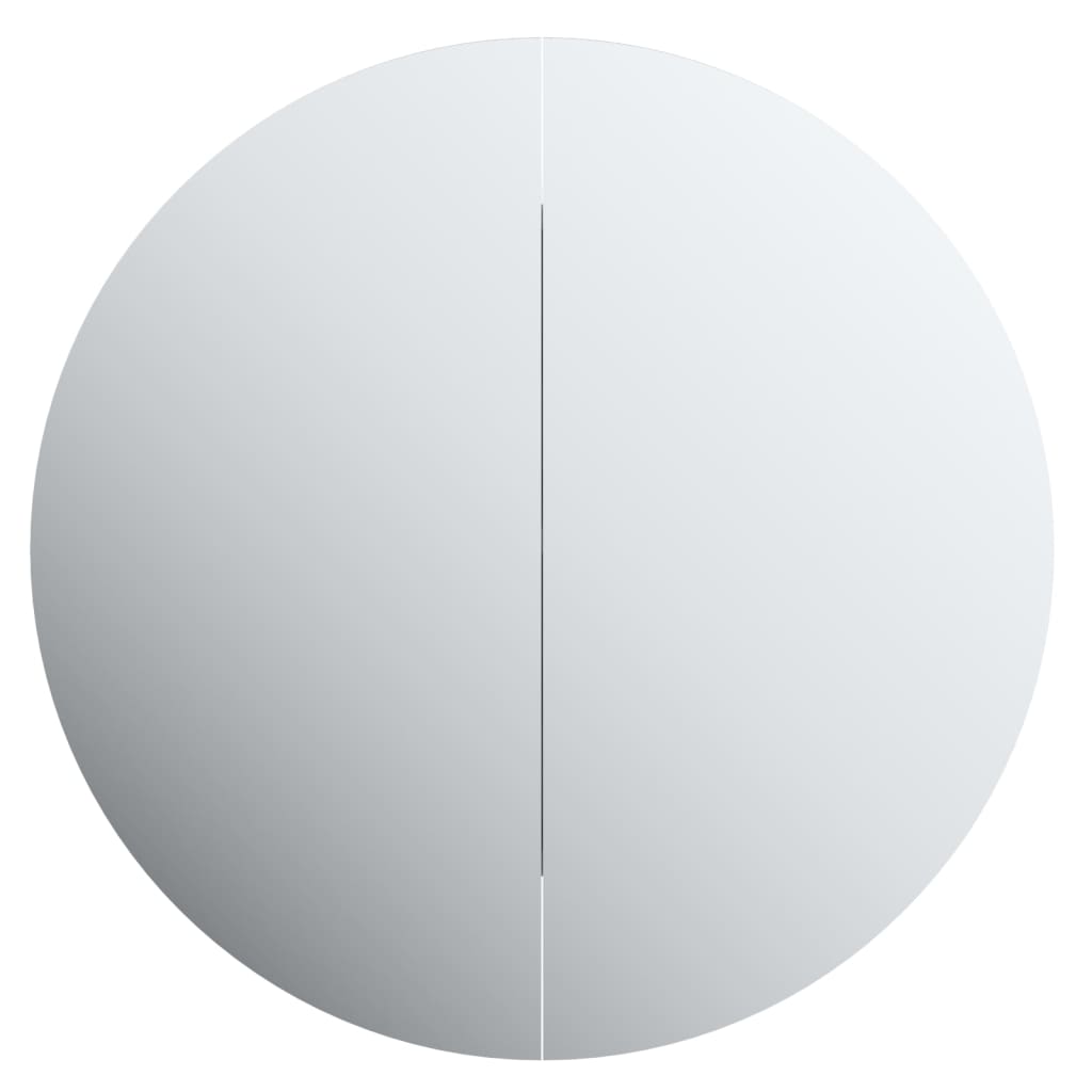 Armoire de salle de bain miroir rond et LED Chêne 54x54x17,5 cm - XIOS