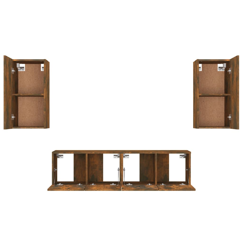 Ensemble de meubles TV 4 pcs Chêne fumé Bois d'ingénierie - XIOS