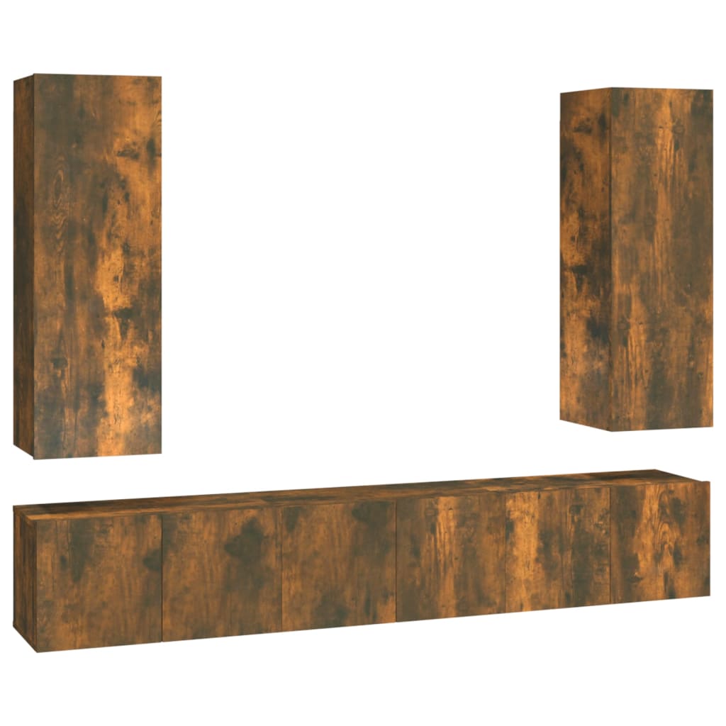 Ensemble de meubles TV 5 pcs Chêne fumé Bois d'ingénierie - XIOS
