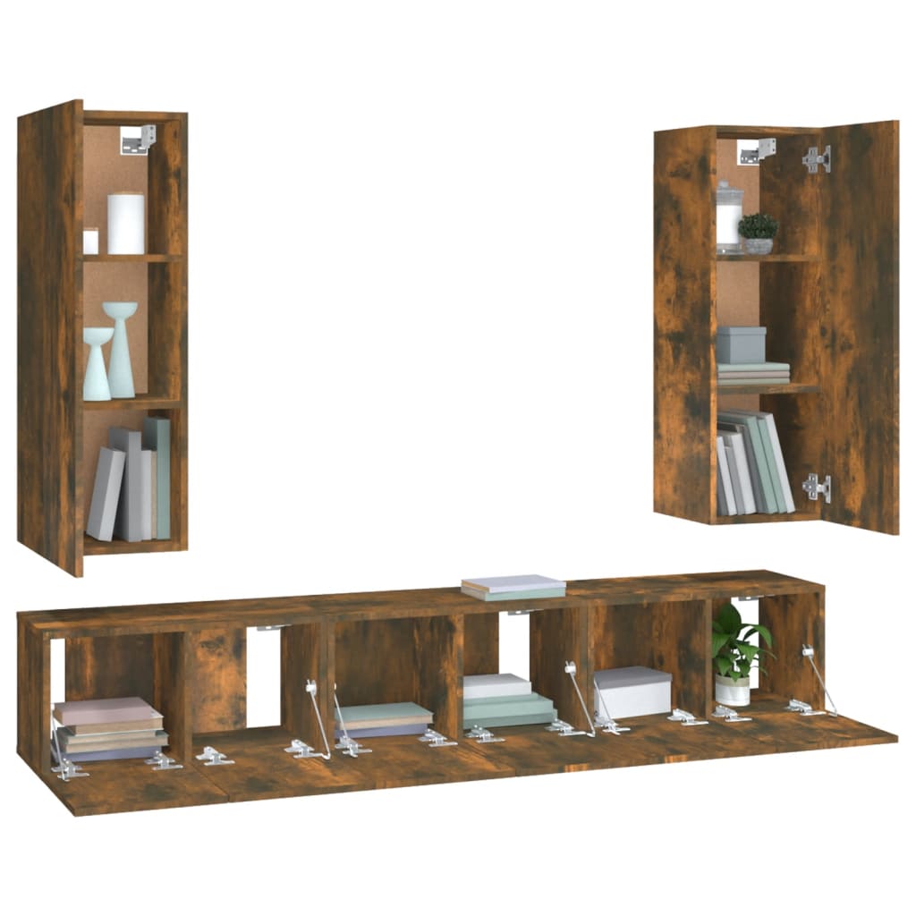 Ensemble de meubles TV 5 pcs Chêne fumé Bois d'ingénierie - XIOS