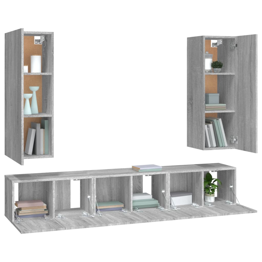 Ensemble de meubles TV 5 pcs Sonoma gris Bois d'ingénierie - XIOS