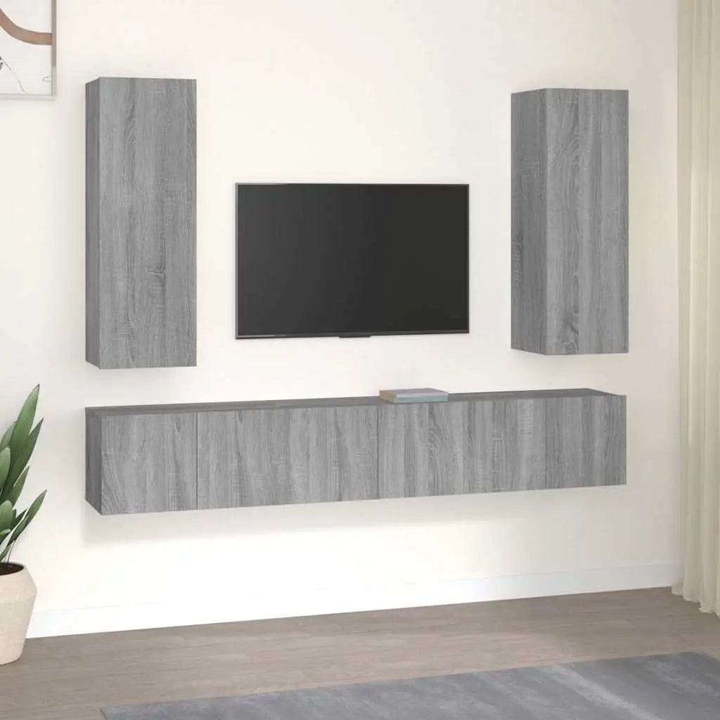 Ensemble de meubles TV 5 pcs Sonoma gris Bois d’ingénierie - XIOS