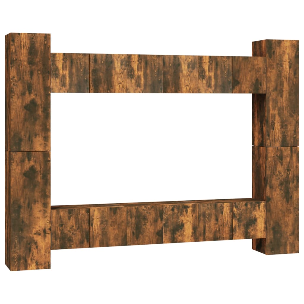 Ensemble de meubles TV 10 pcs Chêne fumé Bois d'ingénierie - XIOS