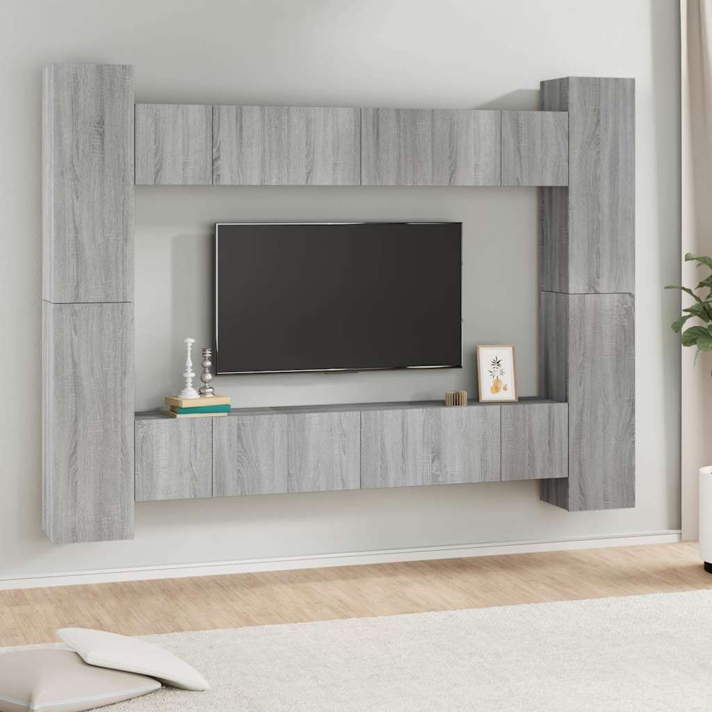 Ensemble de meubles TV 10 pcs Sonoma gris Bois d'ingénierie
