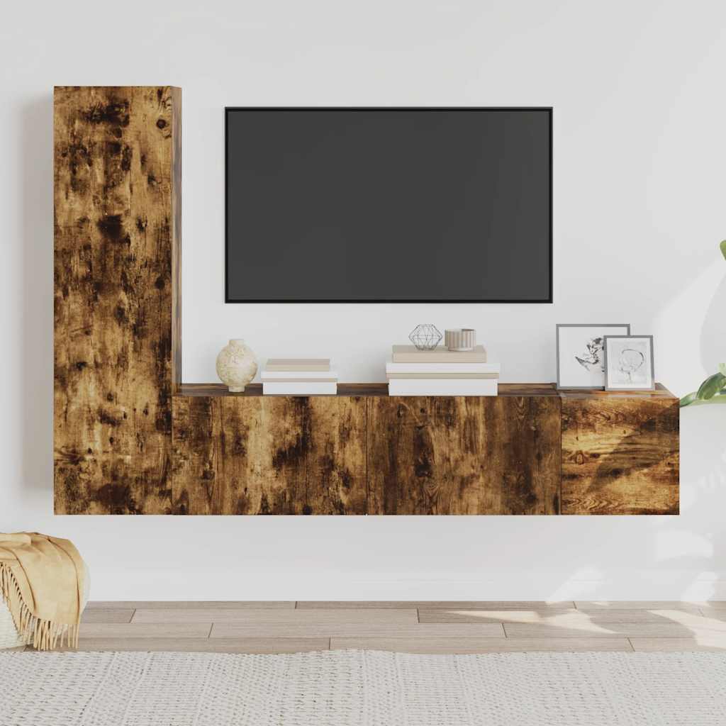 Ensemble de meubles TV 3 pcs Chêne fumé Bois d'ingénierie - XIOS