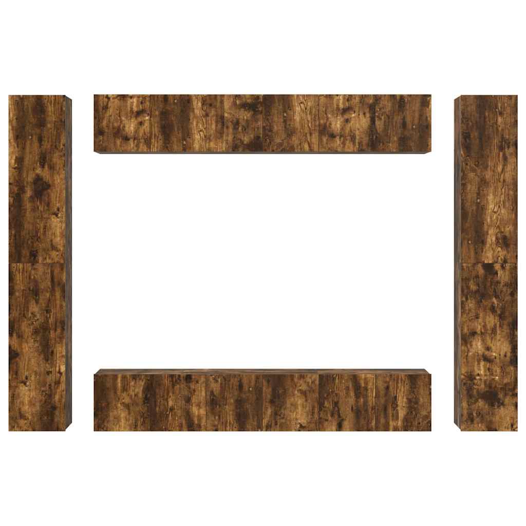 Ensemble de meubles TV 10 pcs Chêne fumé Bois d'ingénierie