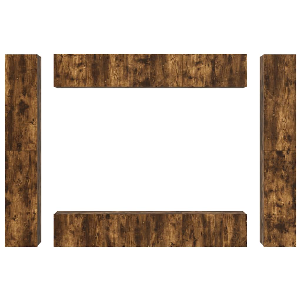 Ensemble de meubles TV 10 pcs Chêne fumé Bois d'ingénierie - XIOS
