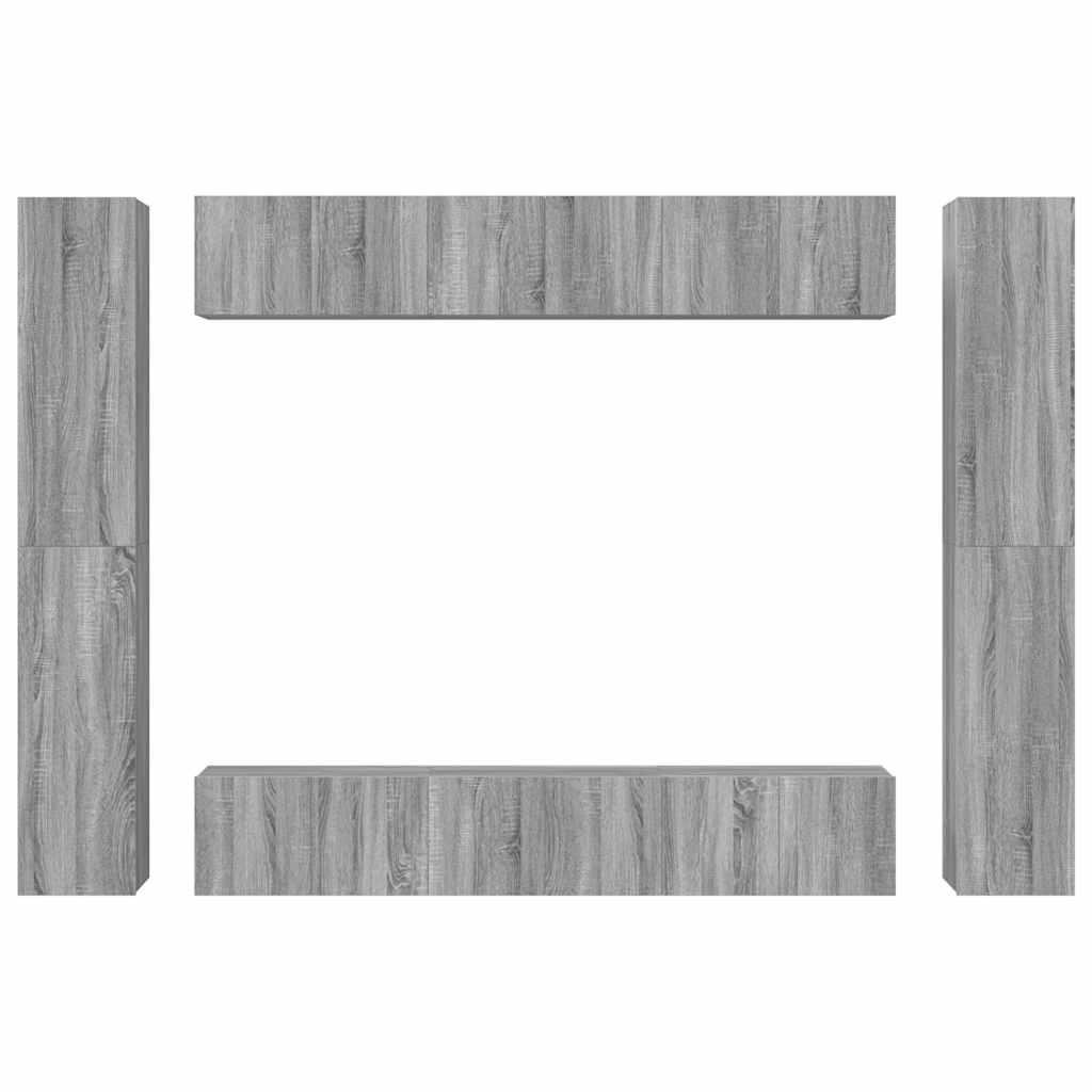 Ensemble de meubles TV 10 pcs Sonoma gris Bois d'ingénierie - XIOS