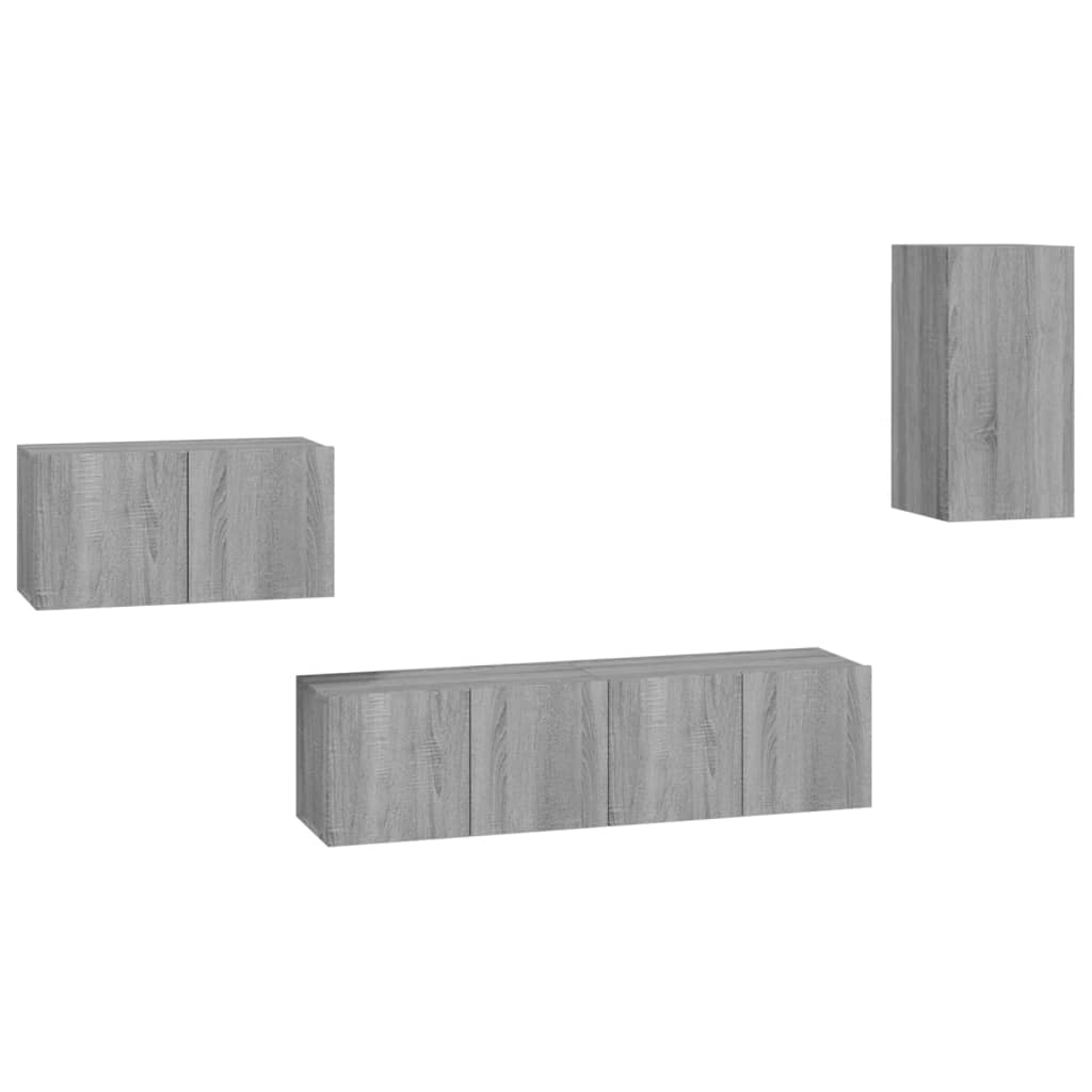 Ensemble de meubles TV 4 pcs Sonoma gris Bois d'ingénierie - XIOS