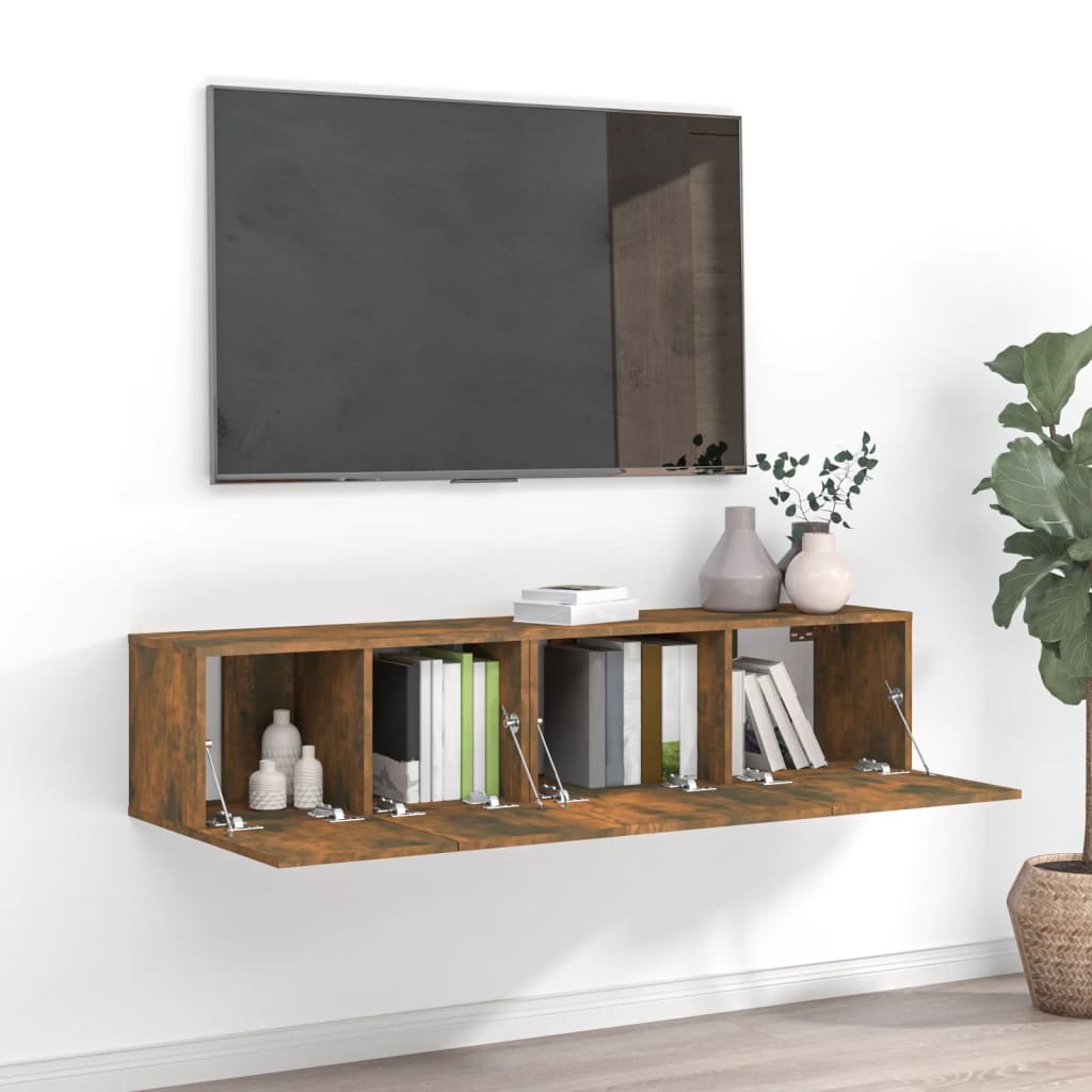 Ensemble de meubles TV 2 pcs Chêne fumé Bois d'ingénierie - XIOS