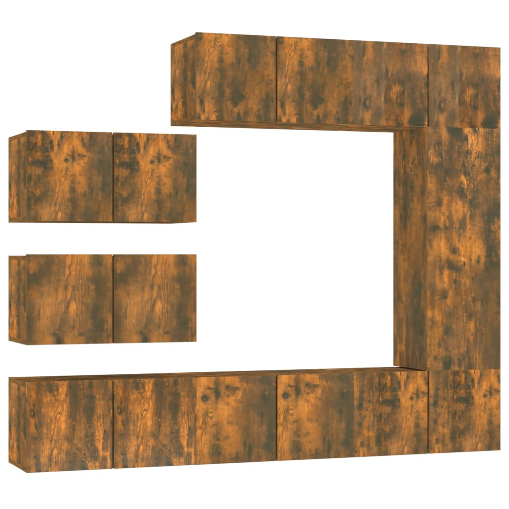 Ensemble de meubles TV 8 pcs Chêne fumé Bois d'ingénierie - XIOS