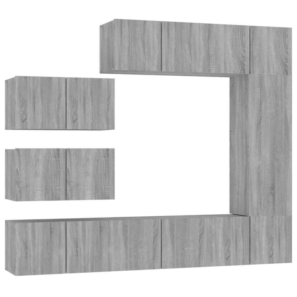 Ensemble de meubles TV 8 pcs Sonoma gris Bois d'ingénierie - XIOS