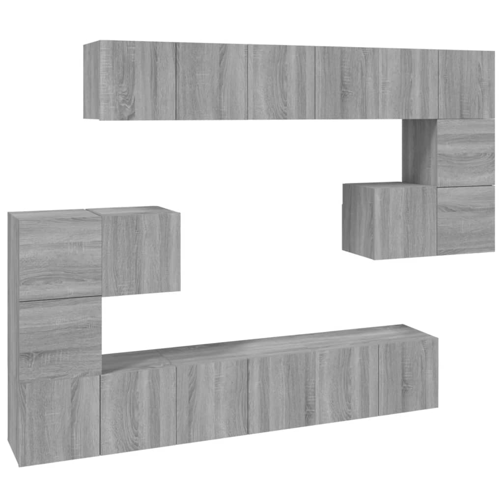 Ensemble de meubles TV 10 pcs Sonoma gris Bois d'ingénierie - XIOS
