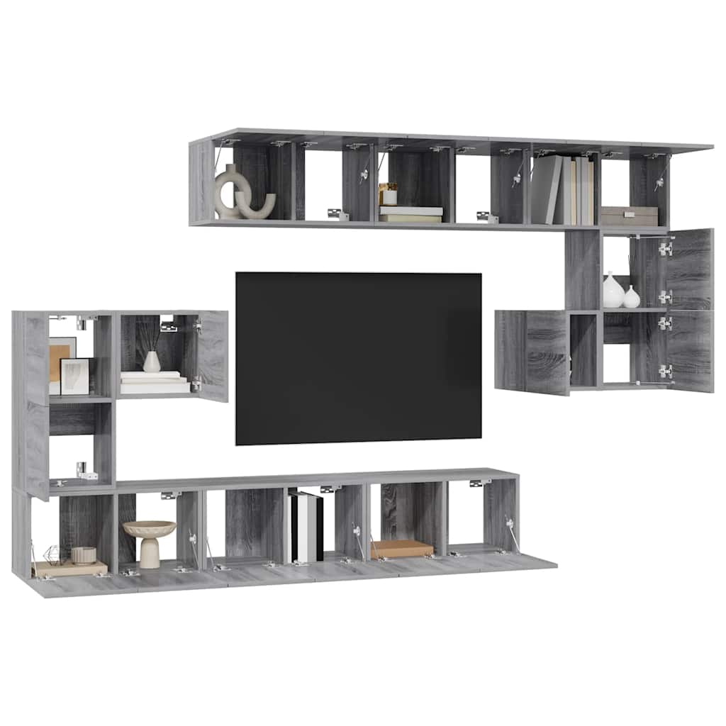 Ensemble de meubles TV 10 pcs Sonoma gris Bois d'ingénierie - XIOS