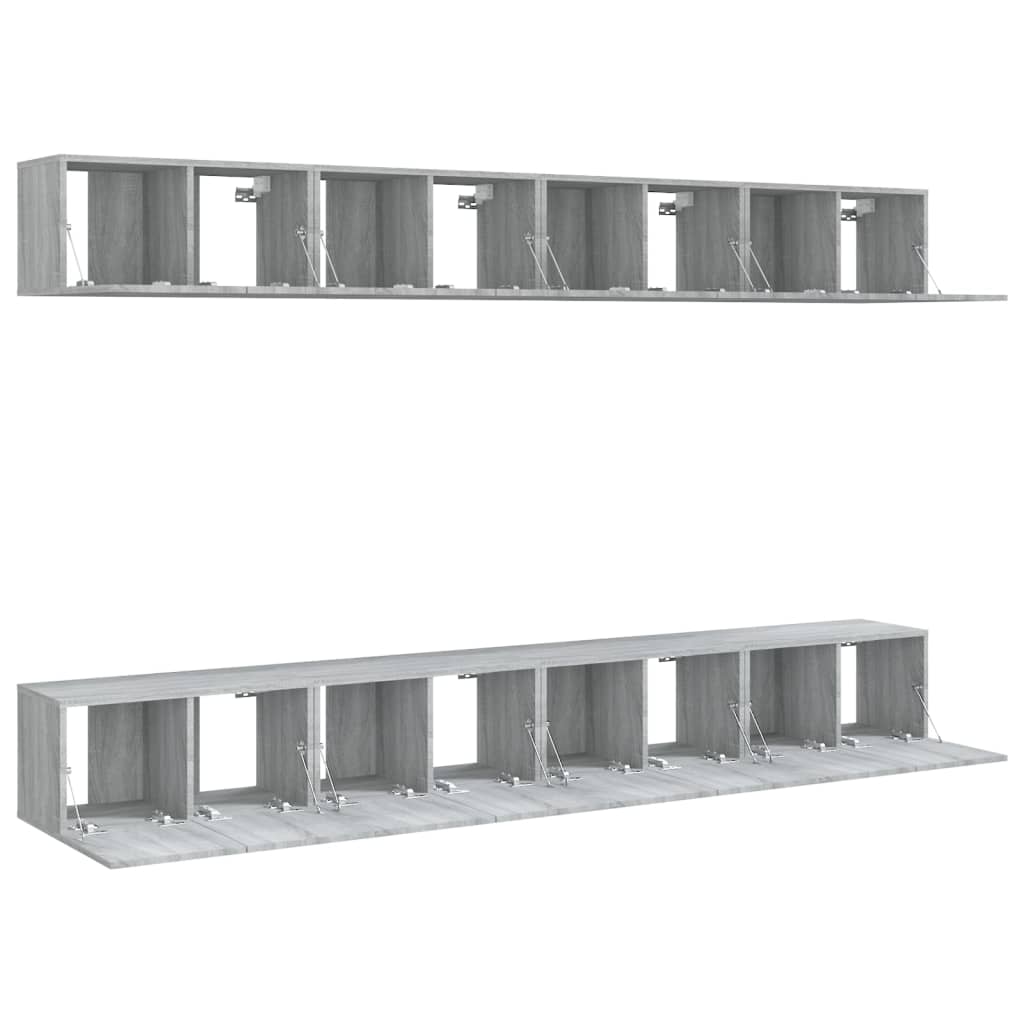 Meubles TV 8 pcs Sonoma gris 60x30x30 cm Bois d'ingénierie - XIOS