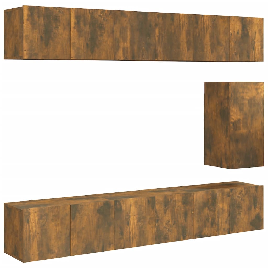 Ensemble de meubles TV 7 pcs Chêne fumé Bois d'ingénierie - XIOS