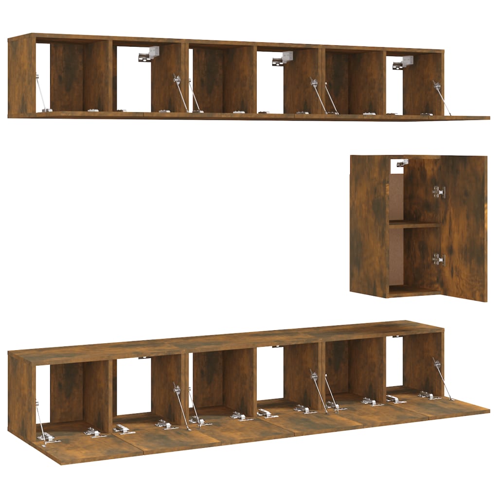 Ensemble de meubles TV 7 pcs Chêne fumé Bois d'ingénierie - XIOS