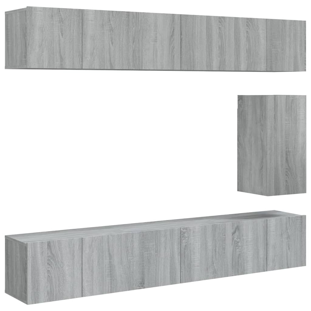 Ensemble de meubles TV 7 pcs Sonoma gris Bois d'ingénierie - XIOS