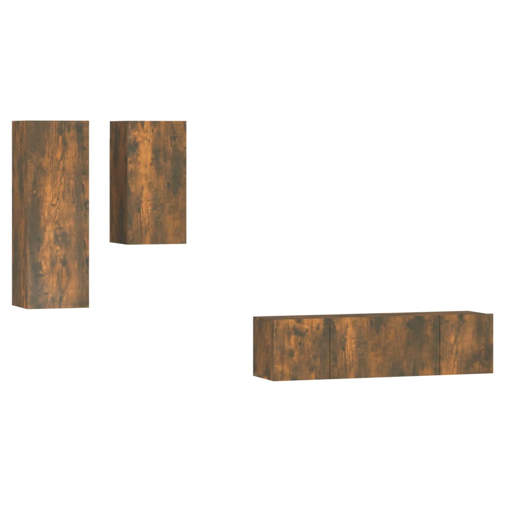Ensemble de meubles TV 4 pcs Chêne fumé Bois d'ingénierie - XIOS